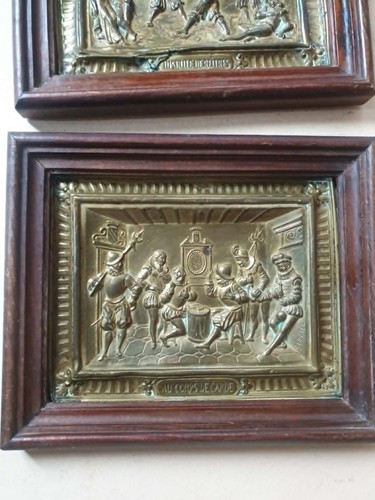 Paire cadre bas relief - paire, de